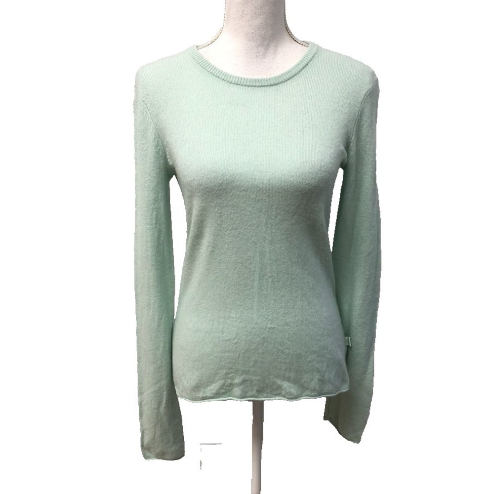 ATM Cashmere Sweater Jumper Womens Large Green Classic Minimalist Basic Preppy